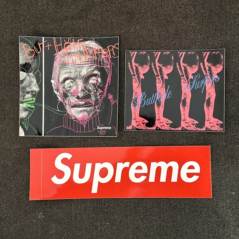 3 Pack Supreme Butthole Surfers Stickers Box Logo‎ SS21 Rare Gibby Haynes